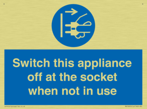 Switch this appliance off at the socket when not in use